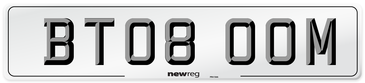 BT08 OOM Number Plate from New Reg